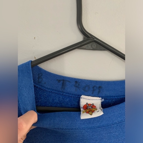 VTG Looney Tunes Tweety Bird Sweatshirt Crewneck Pullover Graphic Blue XL XXL - Picture 8 of 10